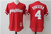 Philadelphia Phillies #4 Lenny Dykstra Red Cooperstown Collection Mesh Batting Practice Jersey,baseball caps,new era cap wholesale,wholesale hats